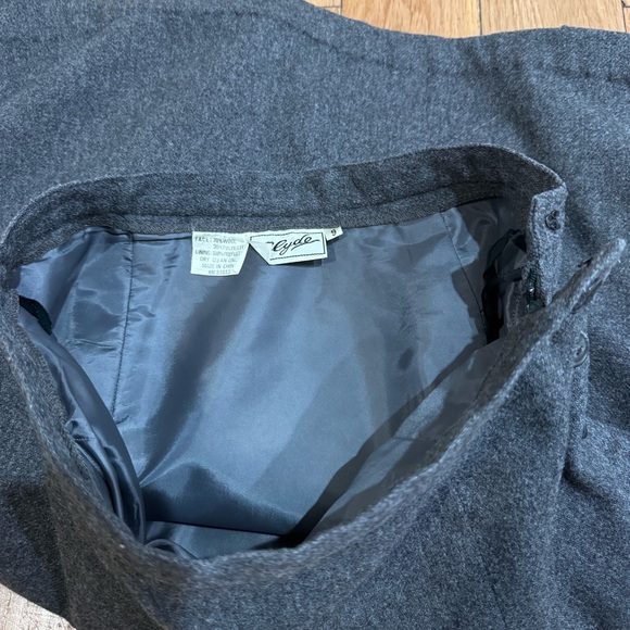 Charcoal Wool Skirt with Side Button Detail - Picture 14 of 14